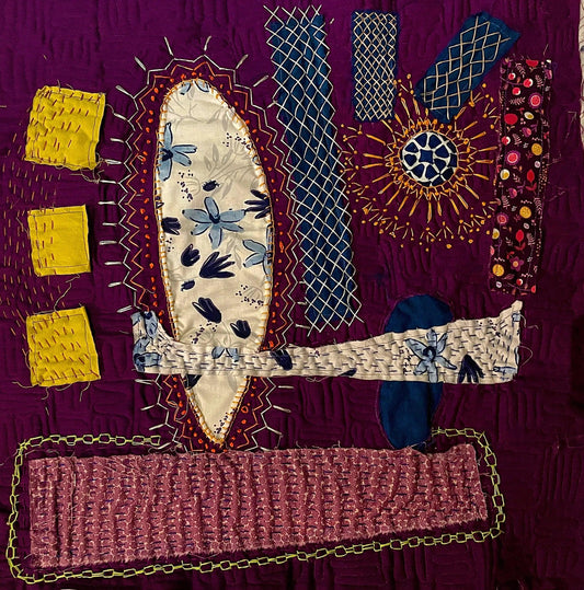 The Joy of Visible Mending with Aurifil's 12-Weight Thread: My Artisan Monthly Challenge Entry