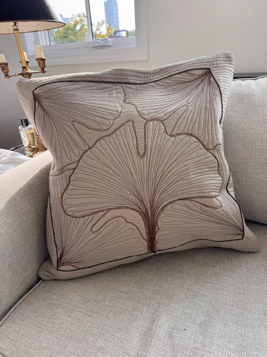 Gingko pillow #3 (24 x 24 in)