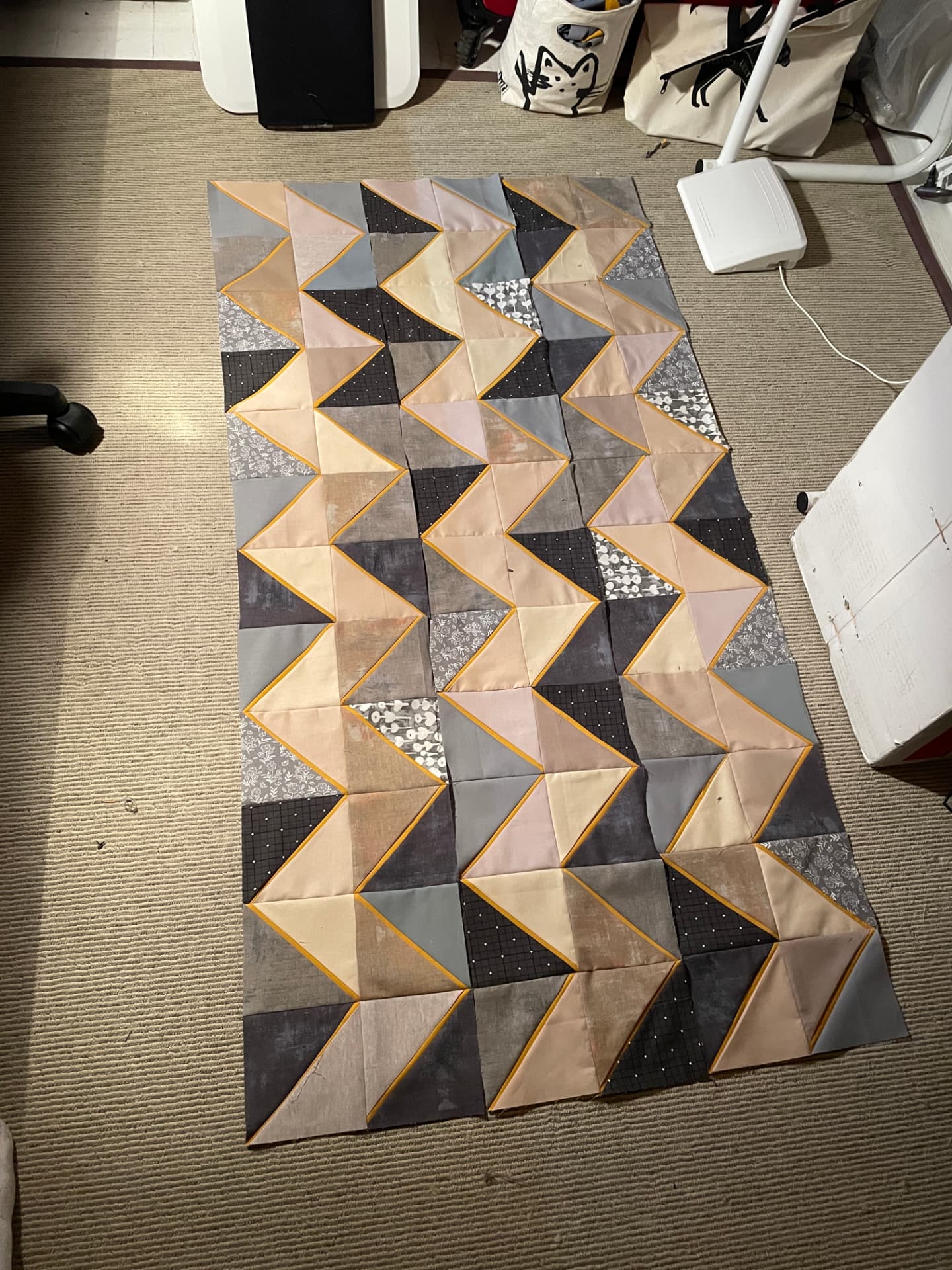 A half-finished layout