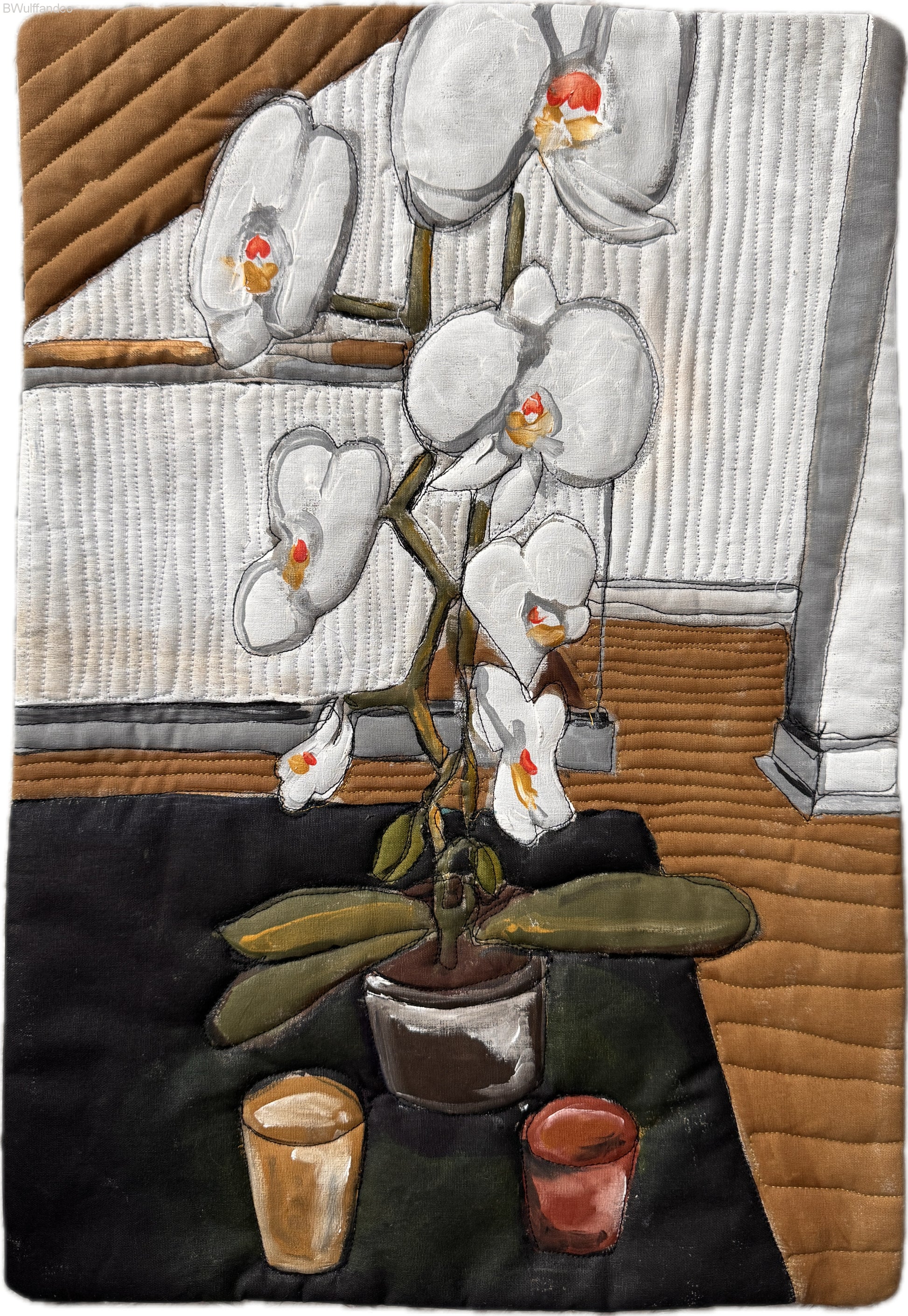 Kitchen Orchids - quilt art 